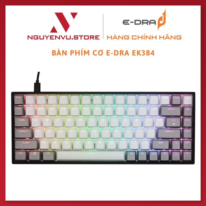 Bàn phím cơ E-dra EK384 (USB/RGB/Huano Switch) - Hàng Chính Hãng
