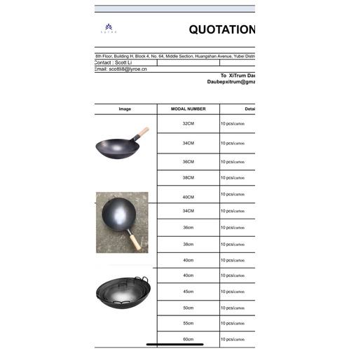 Chảo thép tay cầm gỗ size 40