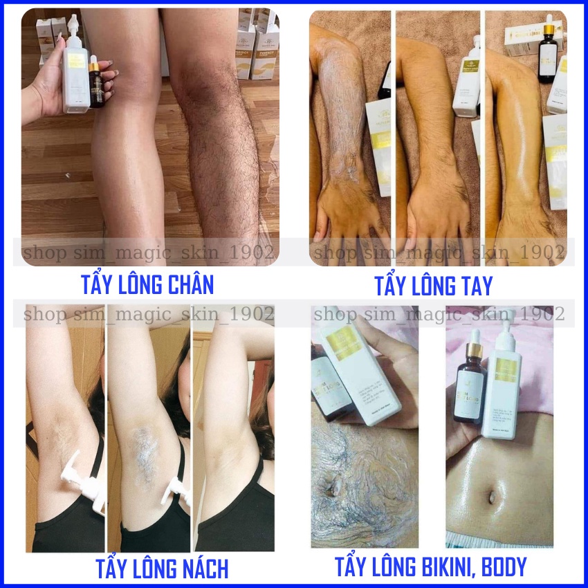 Combo kem tẩy lông Huyền Phi, wax lông tay chân bụng vùng kín serum triệt lông