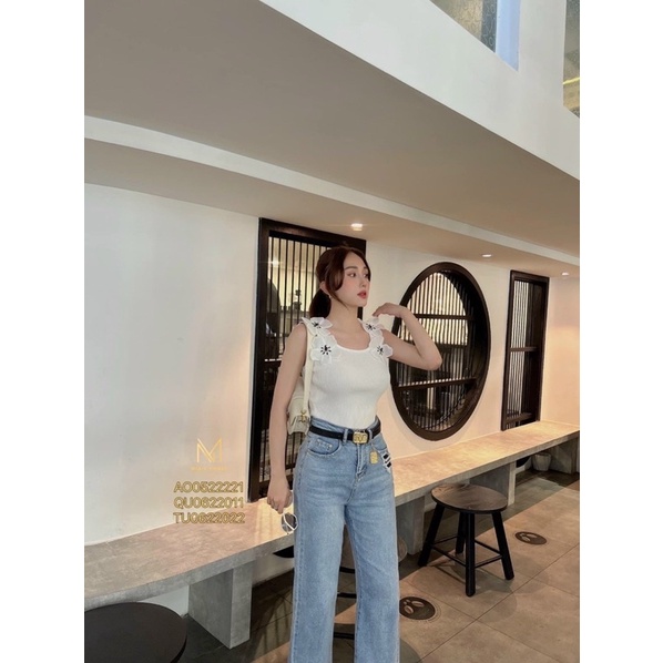 Áo len bông hoa đính đá 2 dáng sát nách và hai dây cực hot nhé