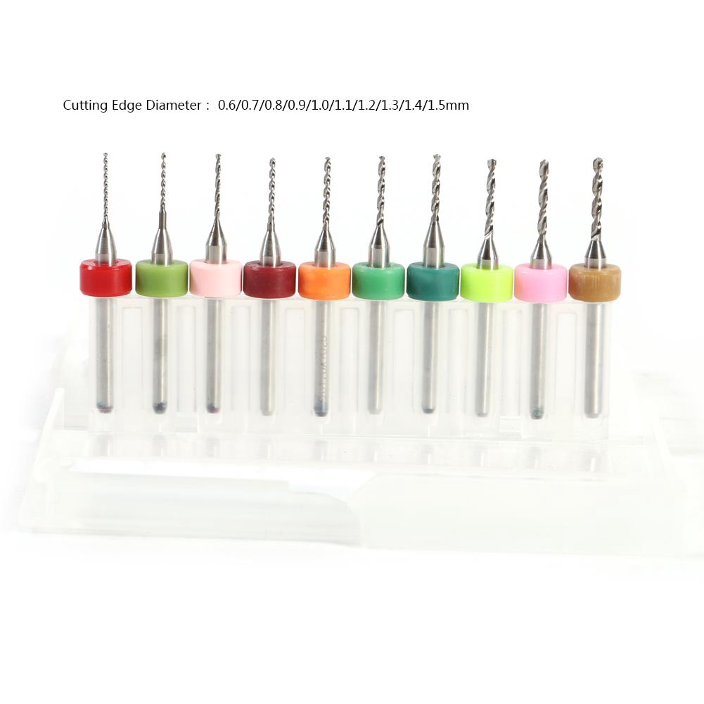 Ujew 10pcs 0.6-1.5mm Cemented Carbide Mini Micro Drill Bits for CNC PCB Print Circuit Board - intl