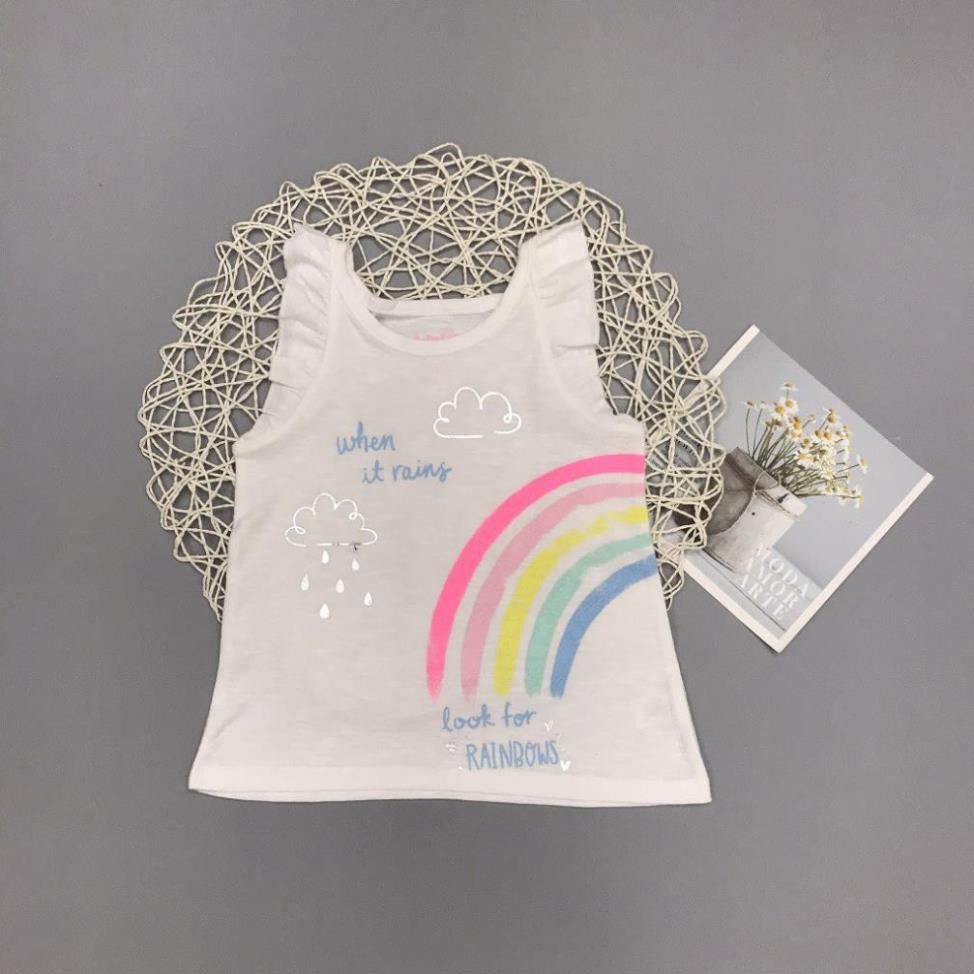 Áo thun bé gái, áo phông bé gái dáng ba lỗ, chất cotton, nhiều màu, size 1-7 - BONGKIDS