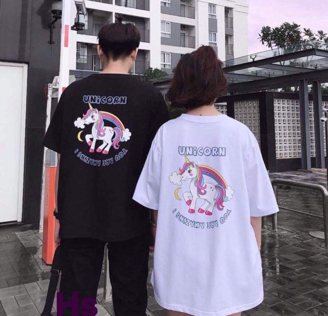 Áo phông ngựa cầu vồng in lưng HSU0719