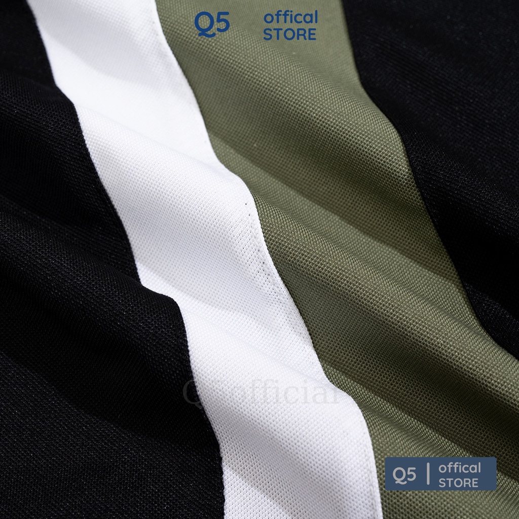 Áo Thun Nam Polo cổ bẻ Q5 vải cá sấu Cotton CVC, chuẩn form, trẻ trung, thanh lịch mã phối dọc