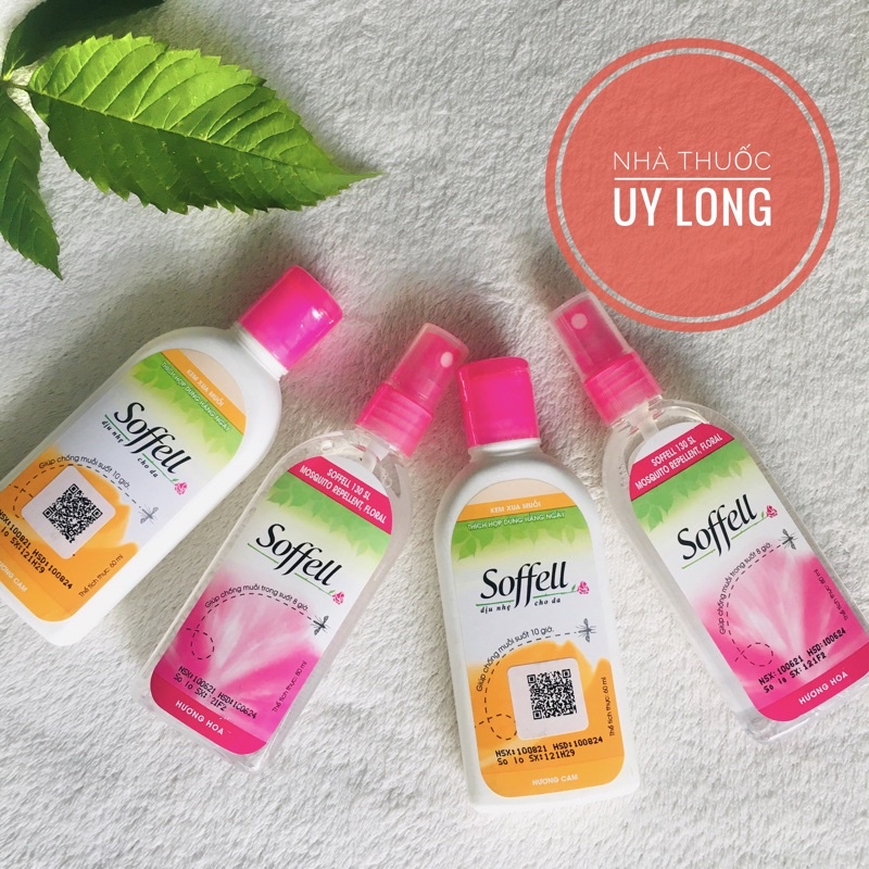 Xịt / Kem bôi chống muỗi Soffell Hương hoa, cam [sofell, soffel, sofel]