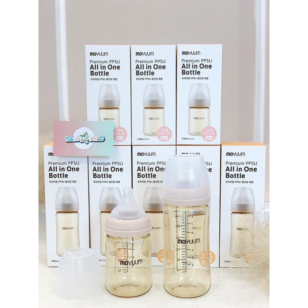 Bình Sữa PPSU Hàn Quốc Cao Cấp Moyuum 170ml/270ml - Đảm Bảo Chính Hãng ⭐️Mẹ Và Bé Baby World Đà Nẵng