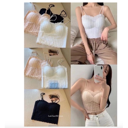 Mẫu mới - Áo bra dây kép kèm đệm phong cách Hàn Quốc siêu xinh B22