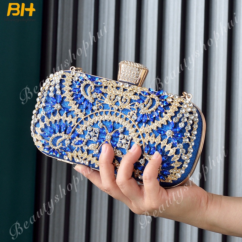 Ví Cầm Tay Đính Đá Pha Lê / Hoa Thời Trang Sang Trọng Cho Nữ