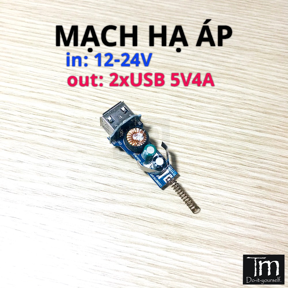 Mạch Hạ Áp 12 - 24V Đầu ra 2*USB 5V4A