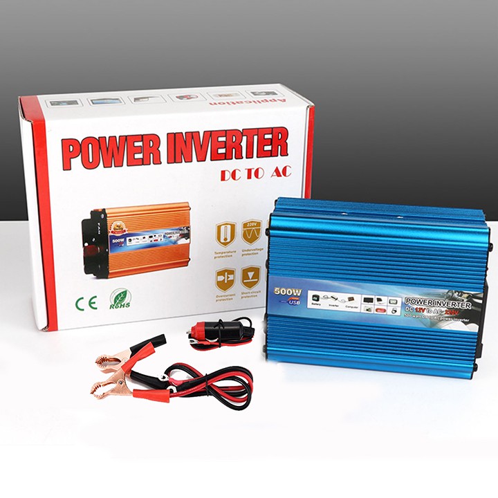 Bộ đổi nguồn kích điện ắc quy 12V lên 220V 500W INVERTER