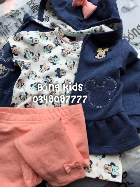 Set 3 Bé Gái Khoác Peplum Minnie Navy C&amp;A 3-5kg