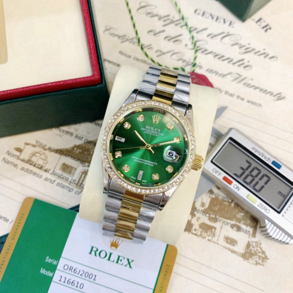 [Fullboxx 1:1] Đồng hồ nam Rolex - viền đá dây kim loại, mạ màu không gỉ - DH501 Shop404 | WebRaoVat - webraovat.net.vn