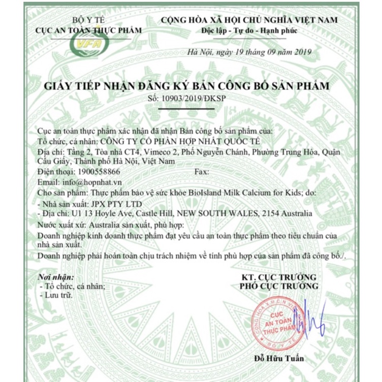 Viên bổ sung Canxi sữa Canxi Milk Bio Island Úc 90 viên