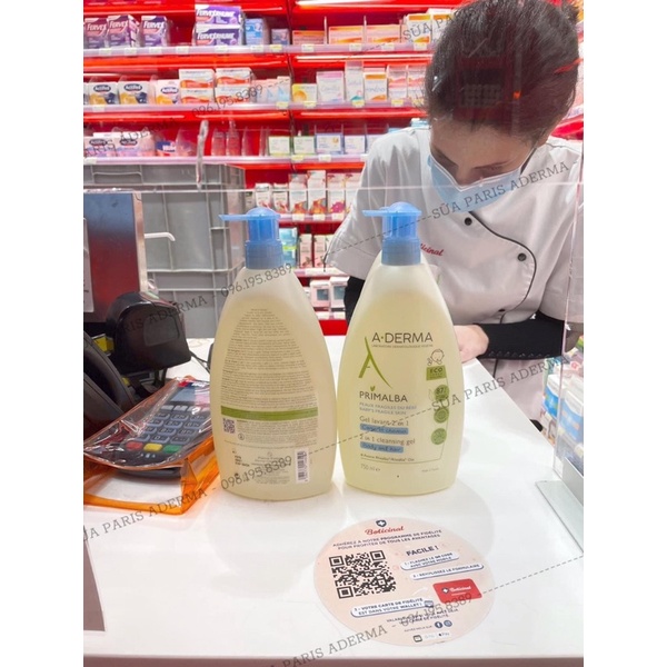 Sữa tắm gội toàn thân Aderma 2in1 cho bé 500ml Pháp