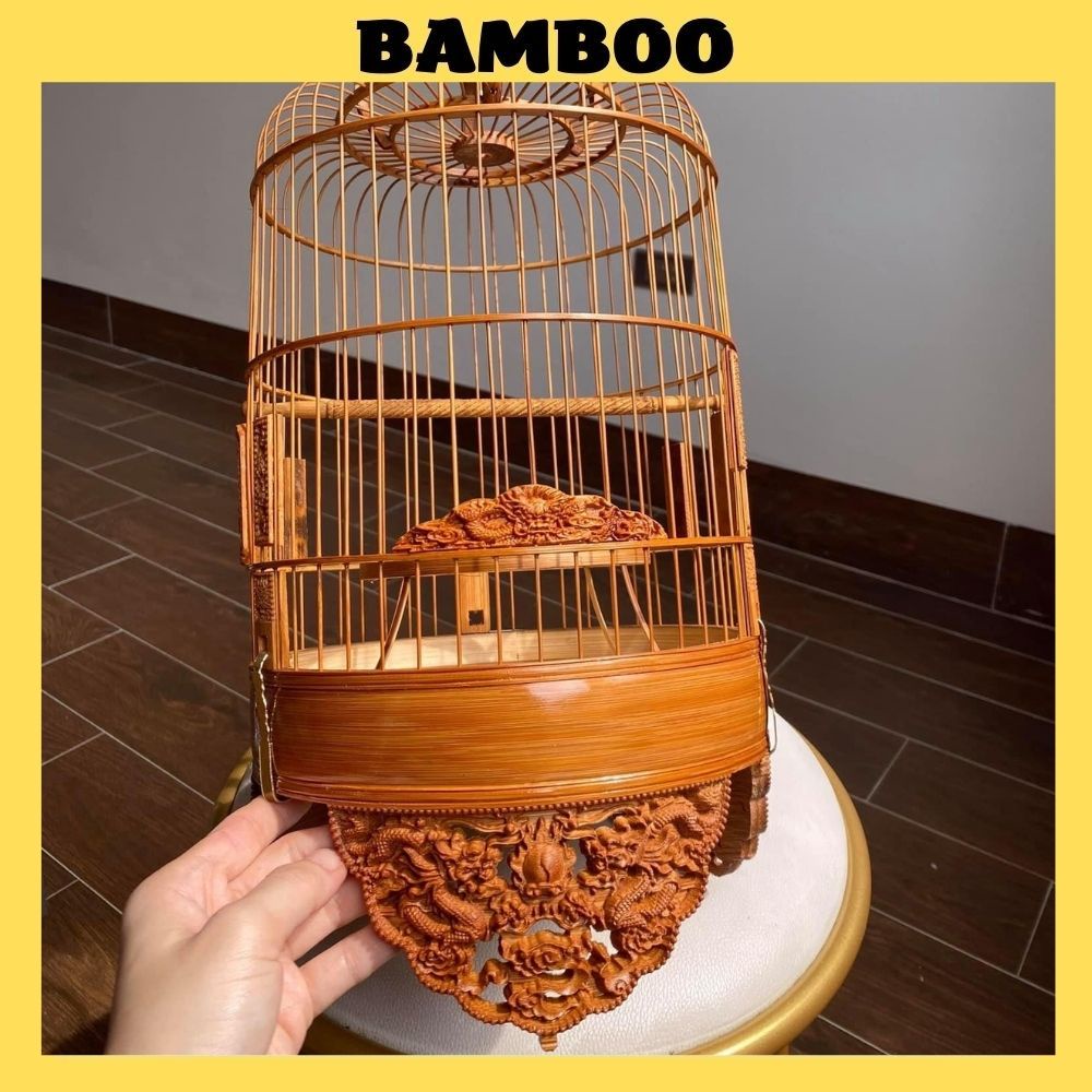 Lồng chim vành khuyên Bamboo lồng khuyên đục CNC size 22x26 cao cấp