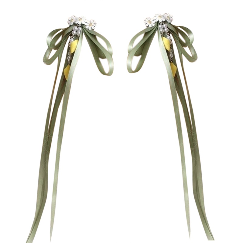 Kẹp Tóc Hình Nơ Phối Ren Xếp Ly Phong Cách Lolita