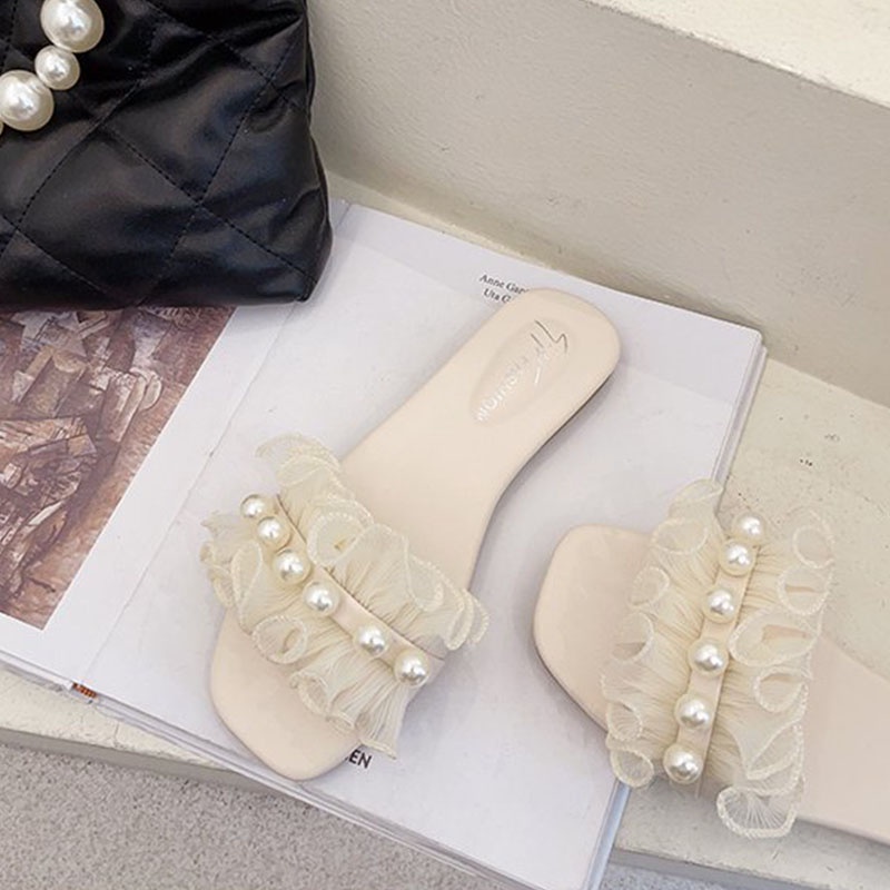 Dép Nữ Đế Bằng Hở Ngón Thời Trang Phong Cách Hàn Quốc Cá Tính