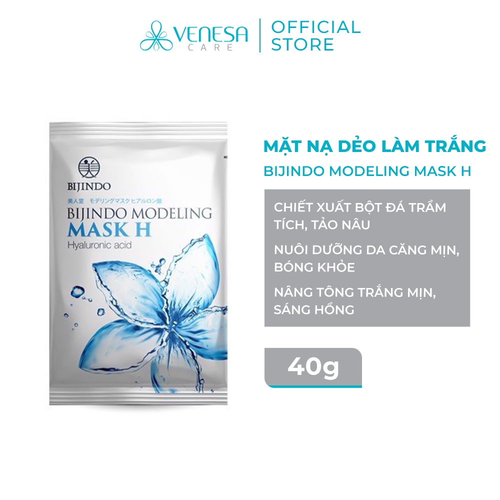 Mặt nạ dẻo làm trắng BIJINDO Modeling Mask H (Hyaluronic Acid), tăng cường oxy dưỡng ẩm, làm mịn da 40g