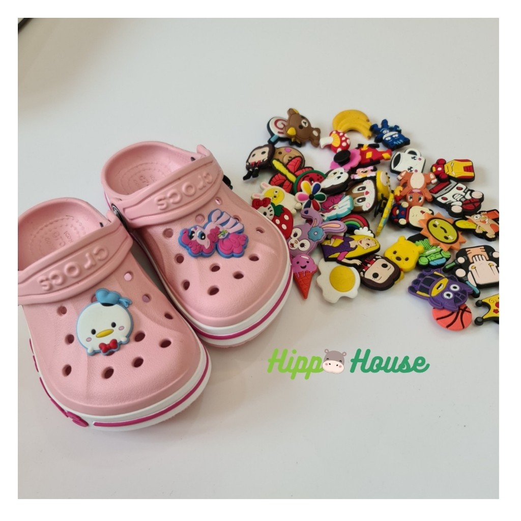 Nút Cài Dép Sticker Jibbitz Charm Gắn Dép Cross Crocs Nhiều Mẫu Hippo House