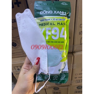 100 cái khẩu trang kf94 4d kháng khuẩn đồng xanh