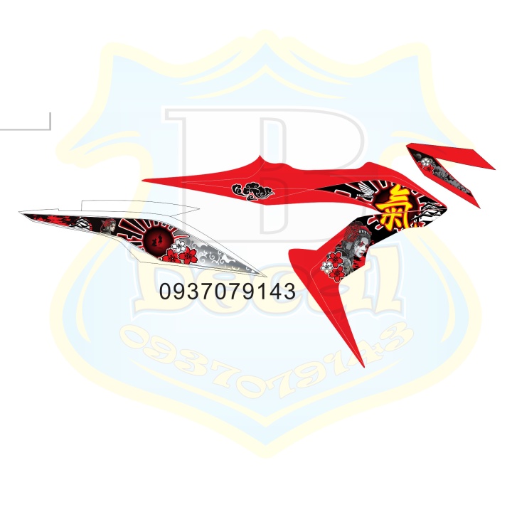 ( Quí khách vui lòng mang ra tiệm cho thợ dán ) Tem sonic 150 samurai