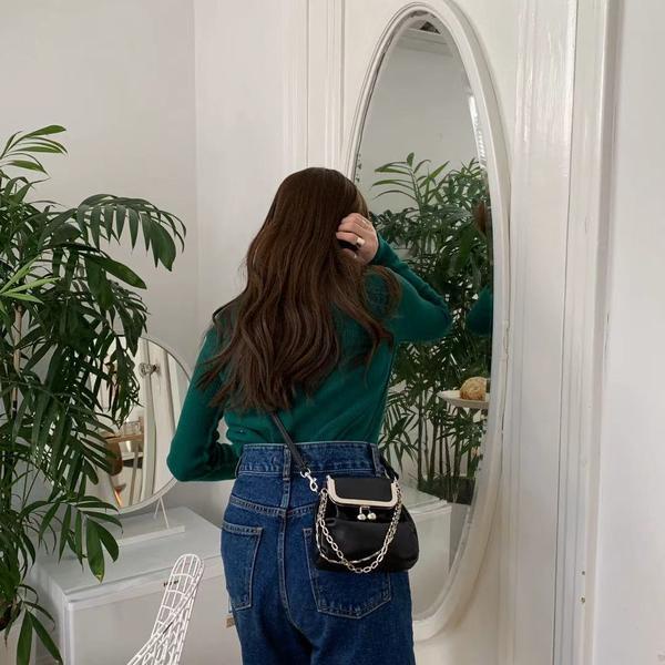 Bán Chạy!F &amp; X Túi Đeo Chéo Một Bên Vai Nhỏ Nhắn Màu Đen Nguyên Chất Phong Cách Hàn Quốc Hợp Thời Trang Dễ Phối Đồ