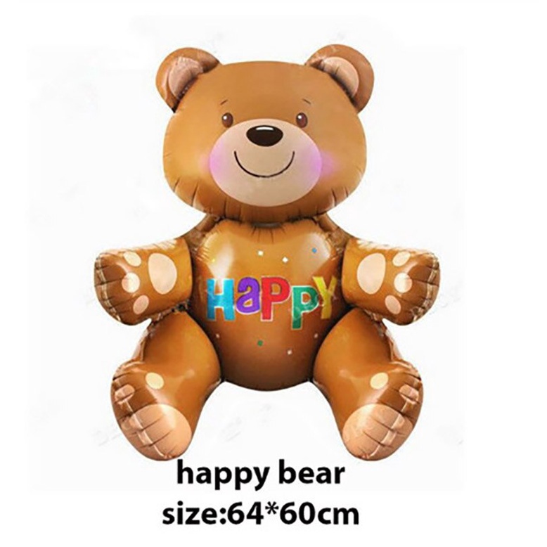 Bong Bóng Trang Trí Tiệc Sinh Nhật Hình Chú Gấu 3D Đáng Yêu