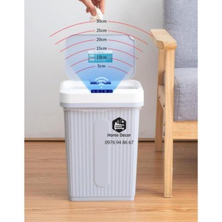 Doanthanh Thùng rác thông minh 16L cảm biến kết hợp đóng mở tự động và có tích hợp dây sạc USB! Nhã nhã