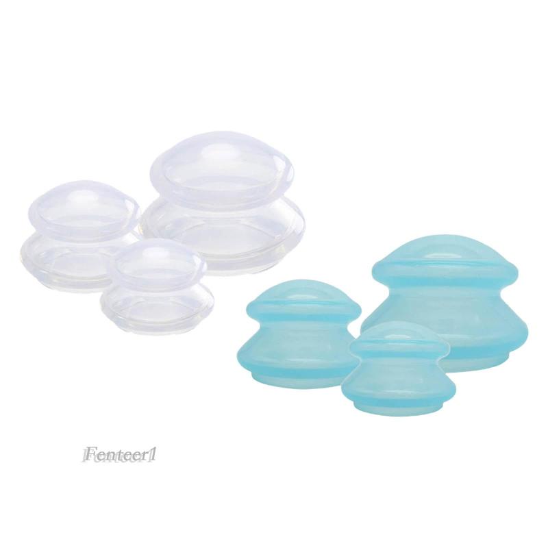Set 3 Cốc Giác Hơi Silicone Cho Vai Và Cánh Tay / Cơ Thể Fenteer1