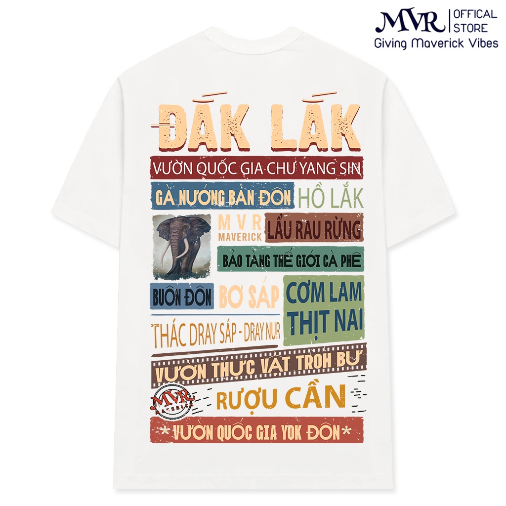 Áo thun Đắc Lắc Đắk Lắk Dak Lak 2 mặt Unisex phông rộng big size cotton ao cặp gia đình du lịch fact UNDER MVR BB4167