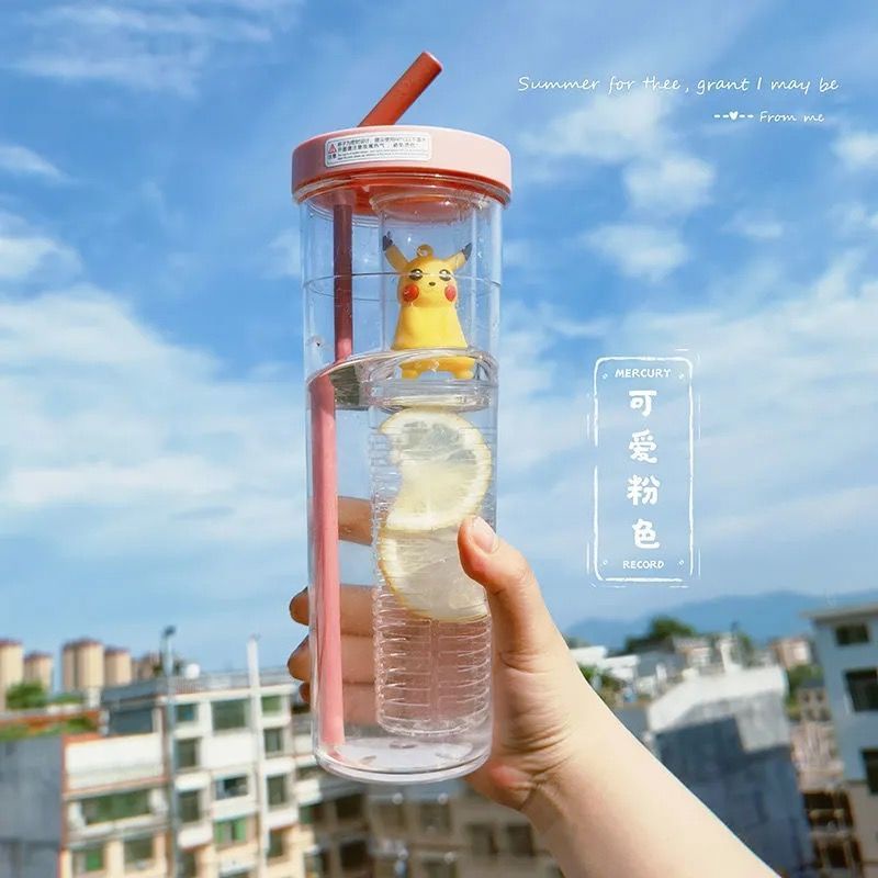 Bình Detox 2 Ngăn Có Ống Hút 700ml