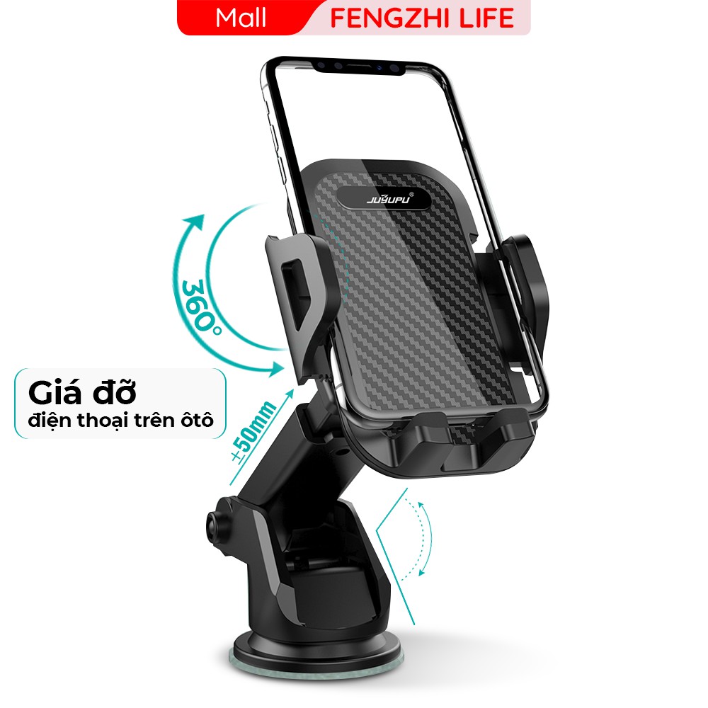 Giá đỡ điện thoại trên ô tô FENGZHI YK9R xoay 360 tăng đưa đế hít cao cấp chính hãng kẹp điện thoại ô tô