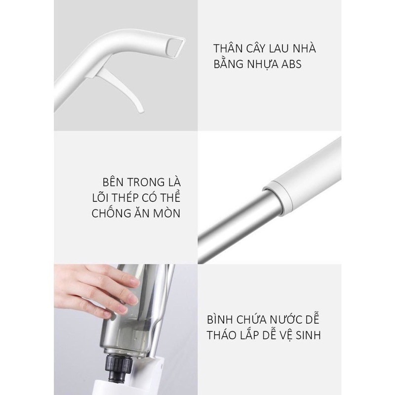 [ Ảnh Thật ] CÂY LAU NHÀ THÔNG MINH 2 TRONG 1 DEERMA TB800 , BÔNG LAU SỢI CARBON , THẤM HÚT TỐT