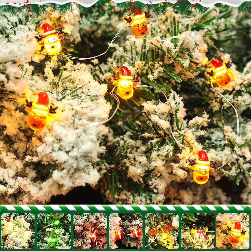 Dây Đèn Led 2m Hình Bông Tuyết / Ông Già Noel Trang Trí Giáng Sinh