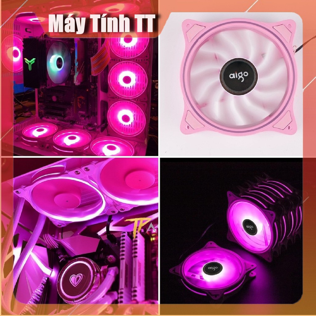 Fan led aigo màu hồng - Fan Led Máy Tính - Fan Tản Nhiệt Màu Hồng Chính Hãng - Máy Tính 2T