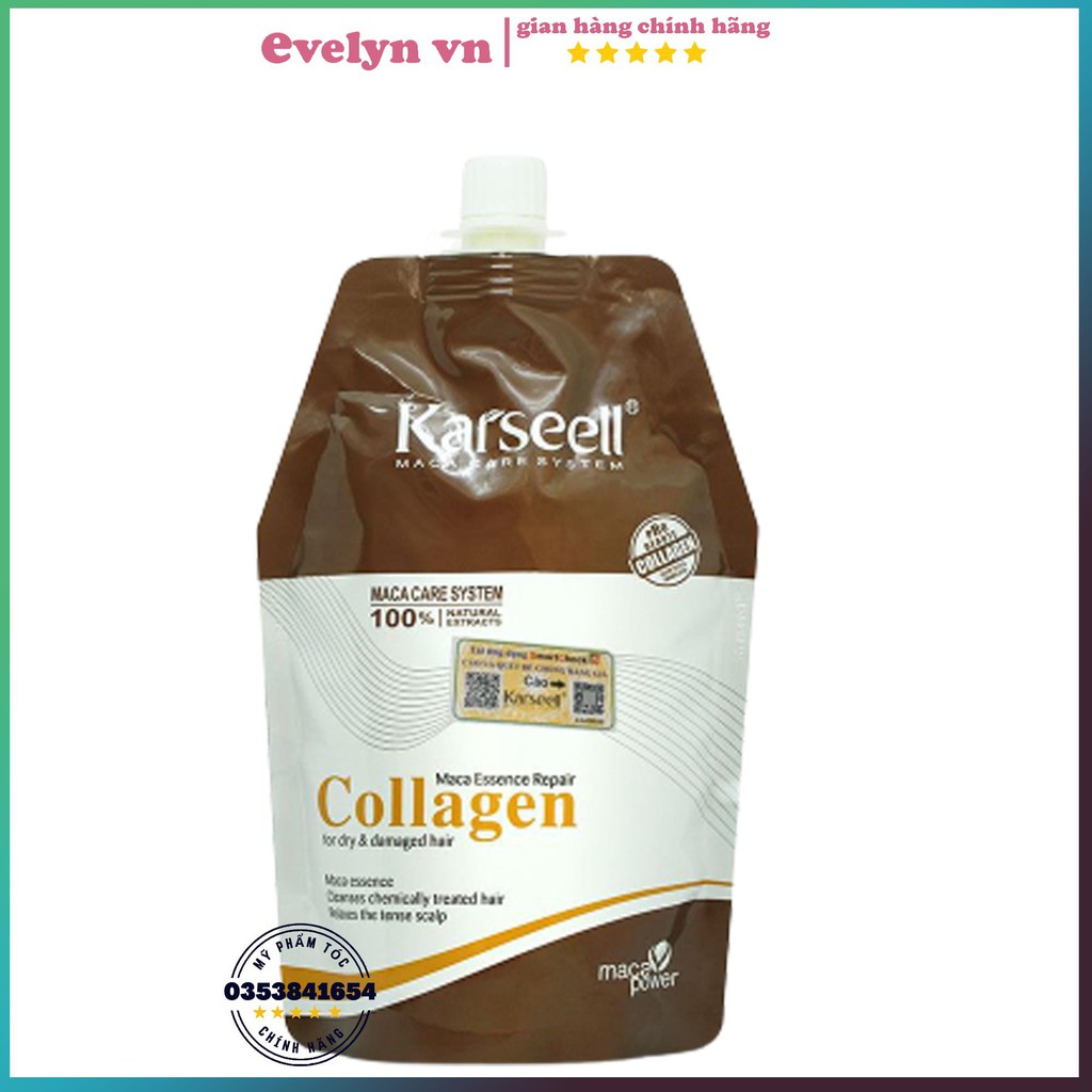 kem ủ tóc karseell collagen maca phục hồi hư tổn ủ tóc collagen karseell 500ml, yến nhi DT04
