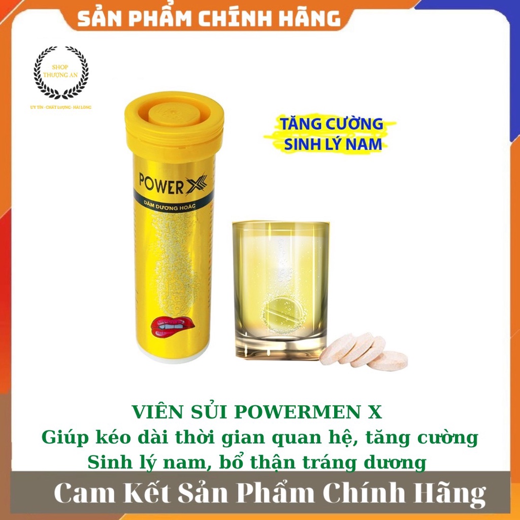 [ GIÁ SỈ ] - Viên sủi POWERMEN X dam dương hoắc , giúp kéo dài thời gian,  tăng cường sinh lý, bổ thận tráng dương