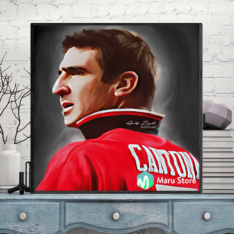 Tranh Canvas Cầu Thủ Bóng Đá Eric Cantona Kiểu Vẽ Siêu Đẹp