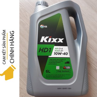 { XE MÁY DẦU } Dầu nhớt động cơ diesel hiệu suất cao tổng hợp Kixx HD1 10W-40 Công nghệ Trible Double 6 Lít thùng nhựa.