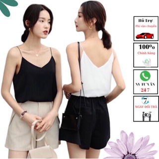 Áo lụa 2 dây cổ chữ V mặc bên trong VEST