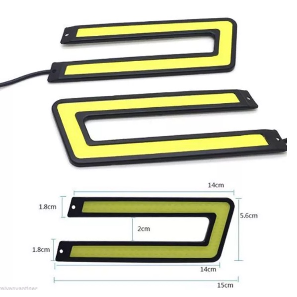 01 Đèn led  ban ngày hình chữ U cho ô tô