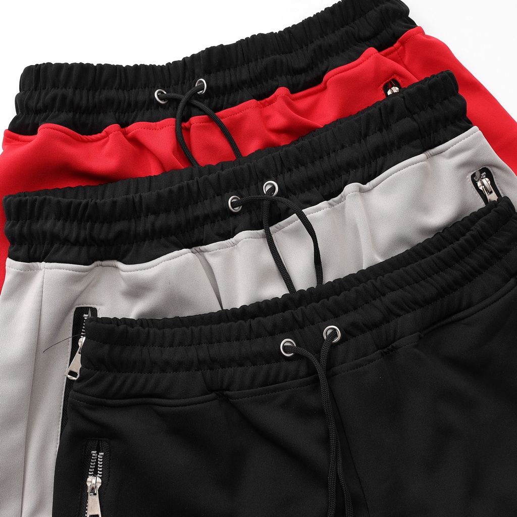 Quần Đùi Ngắn Tập Gym Nam KSM Menswear Thiết Kế Xẻ V, Có Túi Zip Phù Hợp Chơi Thể Thao Q250