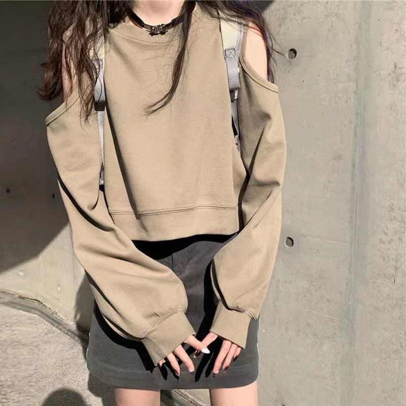 Áo sweater Dáng Rộng Cổ Tròn Trước Và Sau Lưng Màu Trơn Kiểu Hàn Quốc Thời Trang 2022 Cho Bạn Gái