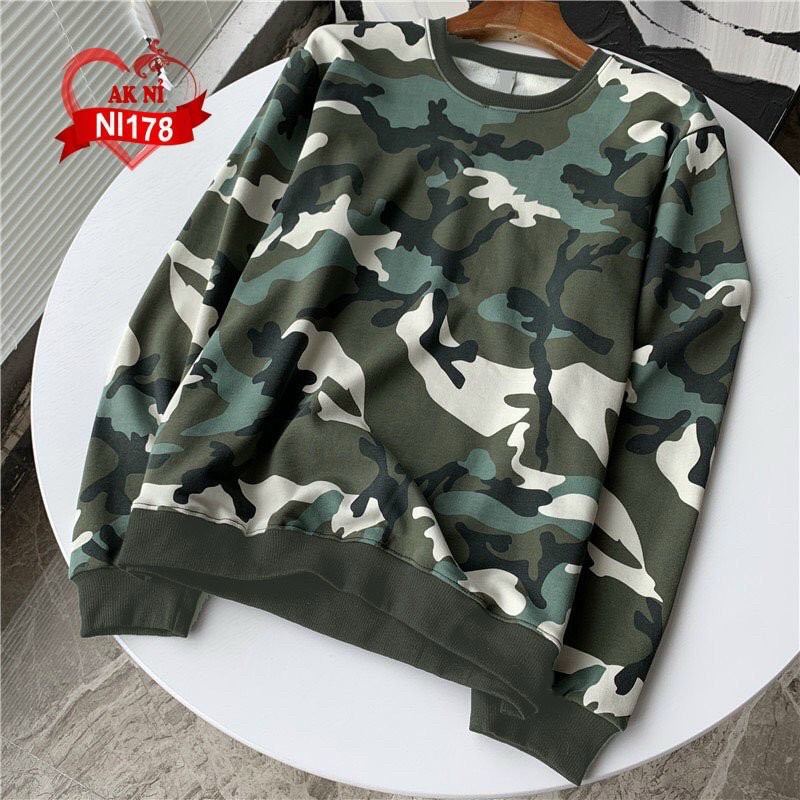 Áo Sweater Nỉ Unisex Nam Nữ Hoạ Tiết Lính Cá Tính Độc Đáo BG