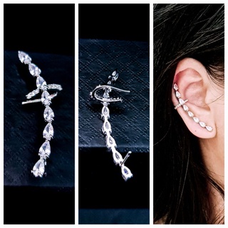 Bông tai kẹp vành ear cuff đá crystal