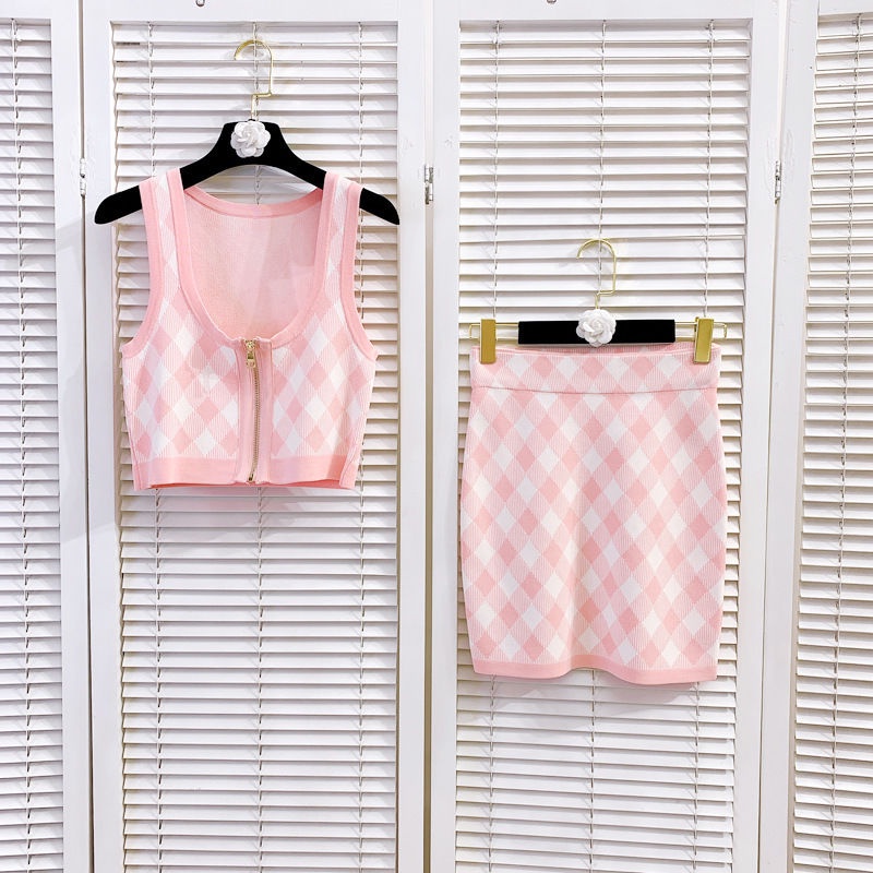 Jiashucheng Set Áo Váy Phong Cách Retro Hong Kong Thời Trang Mùa Hè Cho Nữ