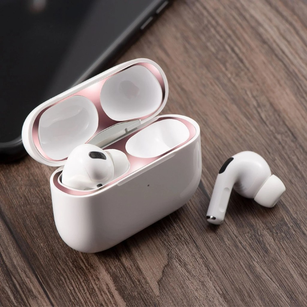 Dán decal kim loại 18K chống bụi AirPods PRO