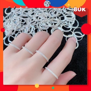 Nhẫn nữ đính đá nửa vòng sáng đẹp
