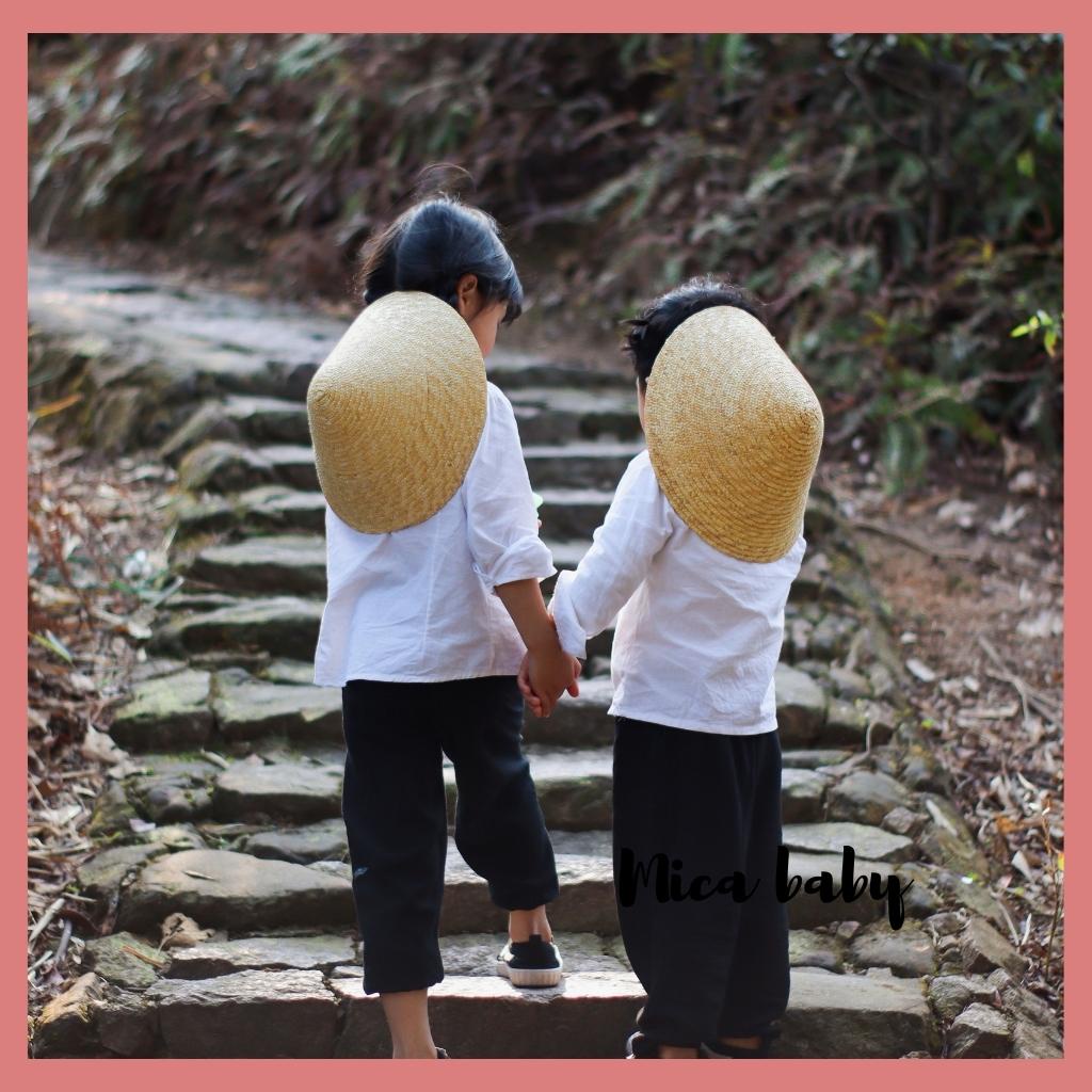 Nón cói đi biển phong cách hàn quốc cực xinh cho bé Mica Baby MH108