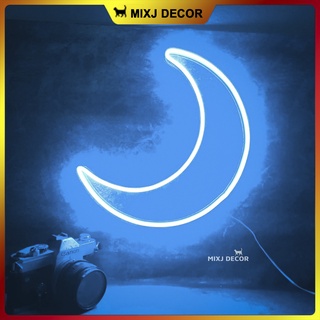  Đèn led Neon trang trí | Hình mặt trăng | 24x22cm | Decor phòng ngủ | Đèn ngủ | Quà Tặng Cực Chất  Led 12V- MIXJ 